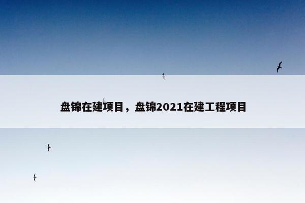 盘锦在建项目，盘锦2021在建工程项目