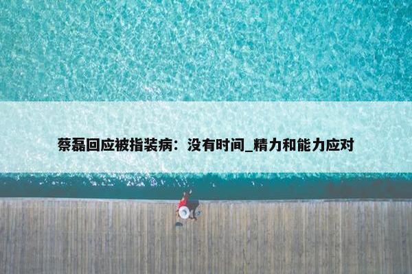 蔡磊回应被指装病：没有时间_精力和能力应对