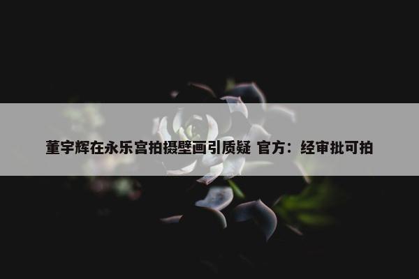 董宇辉在永乐宫拍摄壁画引质疑 官方：经审批可拍