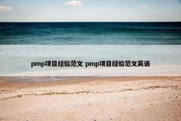 pmp项目经验范文 pmp项目经验范文英语
