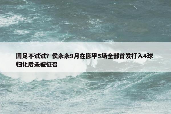 国足不试试？侯永永9月在挪甲5场全部首发打入4球 归化后未被征召