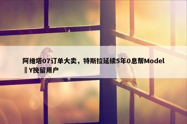 阿维塔07订单大卖，特斯拉延续5年0息帮Model Y挽留用户