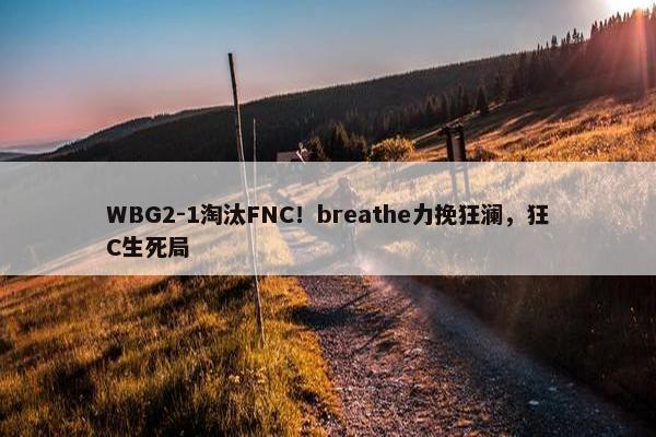 WBG2-1淘汰FNC！breathe力挽狂澜，狂C生死局