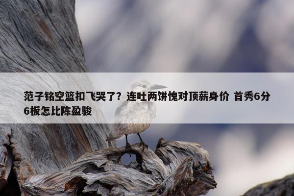 范子铭空篮扣飞哭了？连吐两饼愧对顶薪身价 首秀6分6板怎比陈盈骏